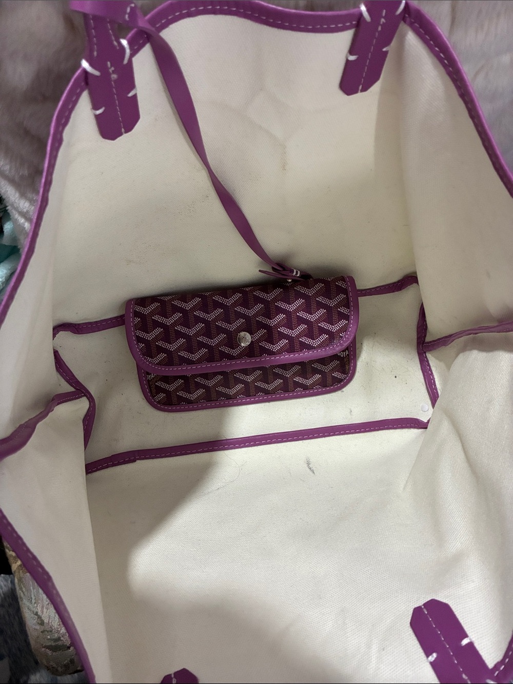 Source Unknown Purple Patterned Tote Bag - Picture 2 of 3